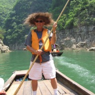 Yangtze river trip, Jay as boatman.